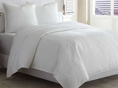 Michael Amini Ashworth White Three-Piece King Coverlet/Duvet Set AICBCSKD03ASHRTHWHT