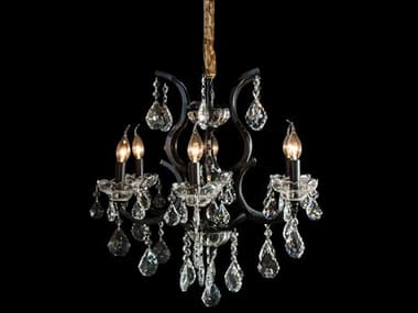 Michael Amini Beauport 24" Wide 6-Light Black Clear Crystal Glass Candelabra Chandelier AICLTCH9546BLK