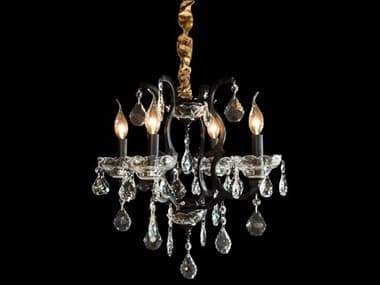 Michael Amini Beauport 15" Wide 4-Light Black Clear Crystal Glass Candelabra Chandelier AICLTCH9534BLK