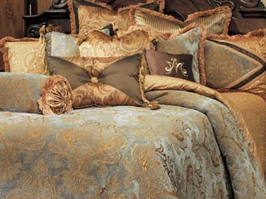 Michael Amini Elizabeth Aqua 12-Piece Queen Comforter Set AICBCSQS12ELZBTHAQA