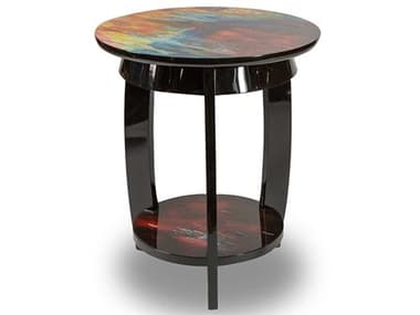 Michael Amini Illusions Black / Multi 23'' Wide Round End Table AICFSILUSN085