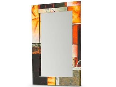 Michael Amini Illusions Black / Red / Gold / Tan 30''W x 42''H Rectangular Wall Mirror AICFSILUSN315