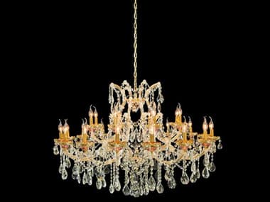 Michael Amini Chantilly 50" Wide 25-Light Gold Clear Crystal Glass Candelabra Chandelier AICLTCH93425GLD