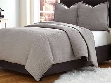 Michael Amini Trent Gray Three-Piece King Coverlet/Duvet Set AICBCSKD03TRENTGRY