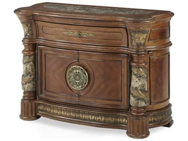 Michael Amini Villa Valencia Classic Chestnut One-Drawer Bachelor Chest Nightstand AIC7204255