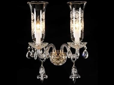 Michael Amini Winter Palace 20" Tall 2-Light Gold Clear Crystal Glass Wall Sconce AICLTWL0032CLR