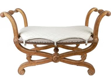 Aidan Gray Antique Distressed Gold Accent Bench AIDDIVA130