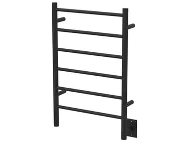 Amba Jeeves Matte Black Six-Bar J-Straight Heated Towel Rack AMBJSMB