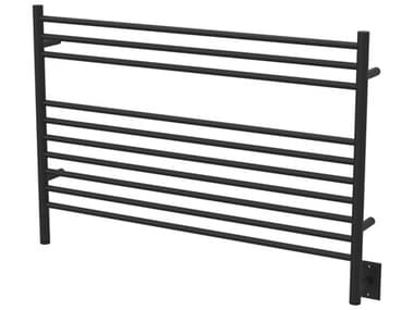 Amba Jeeves Matte Black 40" L-Straight Heated Towel Rack AMBLSMB