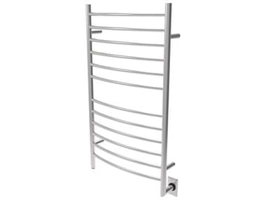 Amba Radiant Polished Stainless Radiant Large Hardwired Curved Heated Towel Rack AMBRWHLCP