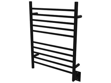 Amba Radiant Matte Black Radiant Hardwired Straight Heated Towel Rack AMBRWHSMB