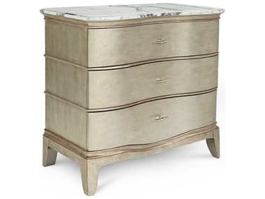 A.R.T. Furniture Starlite 37" Wide 3-Drawers Silver Parrawood Chest Nightstand AT4061422227