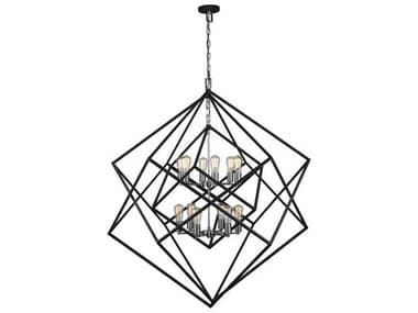 Artcraft Artistry 47&quot; Wide 12-Light Polished Nickel LED Geometric Tiered Chandelier ACAC11112PN