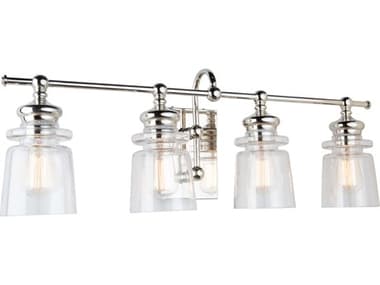 Artcraft Castara 4-Light Polished Nickel Glass LED Vanity Light ACAC11594PN