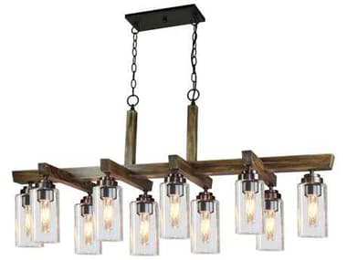 Artcraft Lighting Home Glow Distressed Pine Ten-Light 48'' Wide Island Light ACAC10860DP