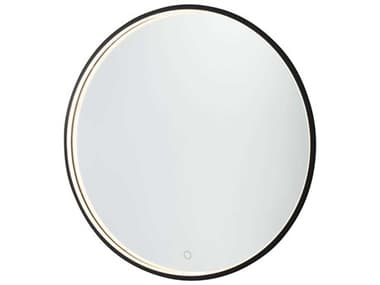 Artcraft Reflections Matte Black 32'' Round Wall Mirror ACAM320