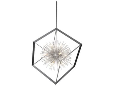 Artcraft Sunburst 12-Light Matte Black Chrome LED Geometric Pendant ACAC11441CH