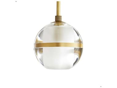 Arteriors Home Noble 6&quot; 1-Light Clear Brass Crystal Globe Linear Mini Pendant ARH49063