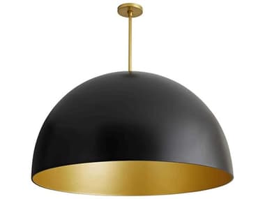 Arteriors Home Pascal 1-Light Antique Brass Black Dome Pendant ARH45047