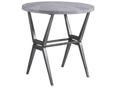 Artistica Cirro " Round Stone Gun Metal Gray End Table ATS2132953