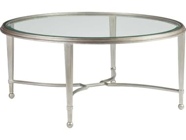 Artistica Metal Designs Sangiovese 42" Round Glass Argento Cocktail Table ATS201194346