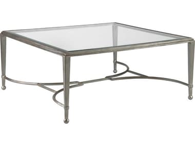 Artistica Metal Designs Sangiovese 42" Square Glass Argento Cocktail Table ATS201194746
