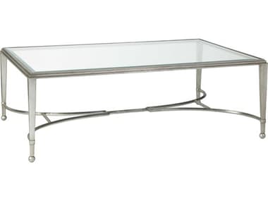 Artistica Metal Designs Sangiovese 54" Rectangular Glass Antique Silver Leaf Cocktail Table ATS201194947