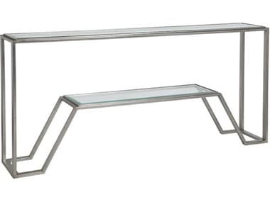 Artistica Metal Designs Byron 60" Rectangular Glass Silver Leaf Console Table ATS223096647