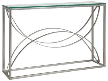 Artistica Metal Designs Ellipse 54" Rectangular Glass Silver Leaf Console Table ATS223496647