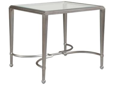 Artistica Metal Designs Sangiovese 24" Rectangular Glass Argento End Table ATS201195946