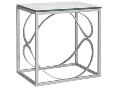 Artistica Metal Designs Ellipse 18" Rectangular Glass Argento End Table ATS223495546