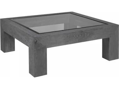Artistica Signature Designs Accolade 44" Square Beveled Glass Waxed Carbon Cocktail Table ATS012211947C