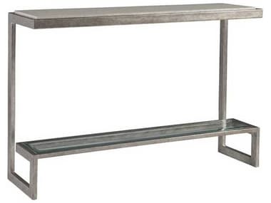 Artistica Soiree 60" Rectangular Wood Antiqued Silver Leaf Light Gray Console Table ATS2128967