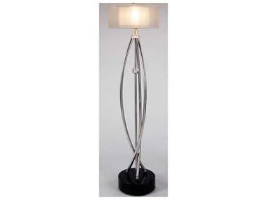 Artmax 19.5 x 72 Steel 72&quot; Tall Gold Glass Floor Lamp with Black Base AMX8245FL