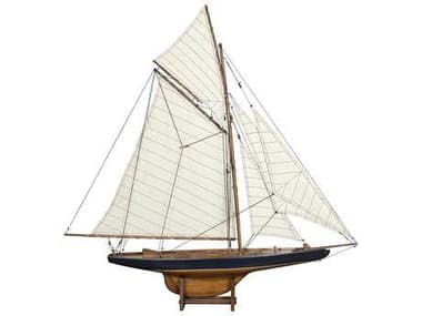 Authentic Models Nautical America's Cup Columbia Black Honey Distressed French Decorative Accent A2AS108F