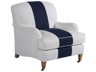 Barclay Butera Sydney Rolling 32" Blue Fabric Accent Chair BCB511011BAA40