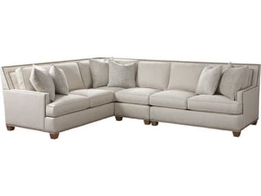 Barclay Butera Morgan 148" Wide Beige Fabric Upholstered Sectional Sofa BCB01517050S40
