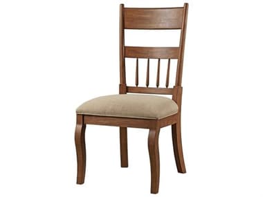 Bassett Mirror Kinzie Pine Wood Brown Fabric Upholstered Side Dining Chair BA3170DR800