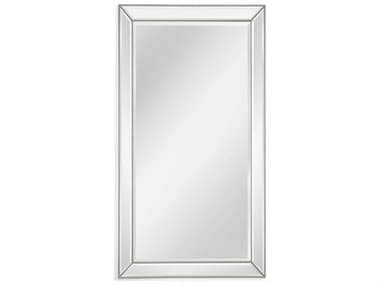 Bassett Mirror Leaner Shiny White / Silver 43''W x 79''H Rectangular Floor Mirror BAM4250B