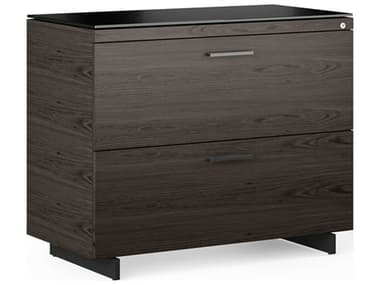 BDI Sequel-20 35" Charcoal Stained Ash Black File Cabinet BDI6116CRLB