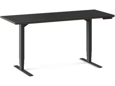 BDI Sequel-20 Height Adjustable & Standing 60" Black Charcoal Stained Ash Brown Hardwood Desks BDI6151CRL