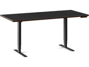 BDI Sequel-20 Height Adjustable & Standing 66" Black Chocolate Stained Walnut Brown Hardwood Desks BDI6152CWL