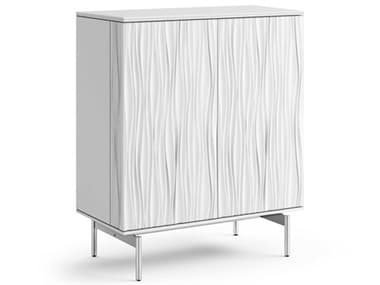 BDI Tanami Satin White / Polished Chrome Bar Cabinet BDI7120SW