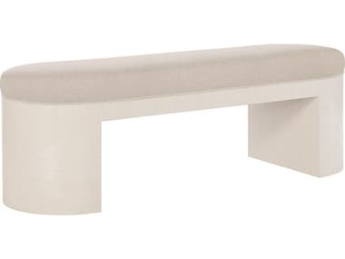 Bernhardt Axiom 56" Linear White Fabric Upholstered Accent Bench BH381508