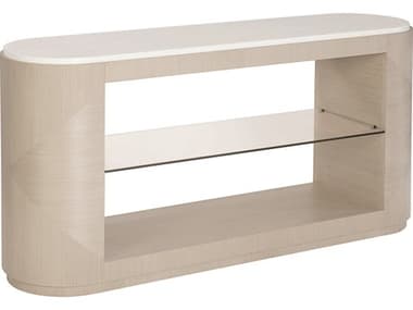 Bernhardt Axiom Linear Gray / White 64'' Wide Oval Console Table BH381910