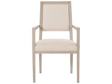 Bernhardt Axiom Poplar Wood Beige Fabric Upholstered Arm Dining Chair BH381542
