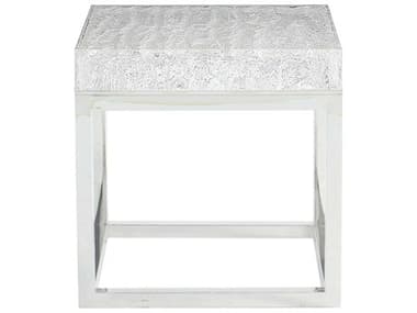 Bernhardt Interiors Casegoods Arctic 24" Square Plastic Silver Clear End Table BH375103