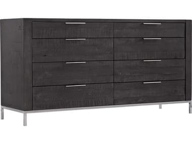 Bernhardt Logan Square Loring 64" Wide 8-Drawers Black Solid Wood Double Dresser BH303051C