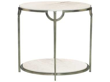 Bernhardt Morello 22" Oval Faux Carrar Marble With Oxidized Nickel End Table BH469113