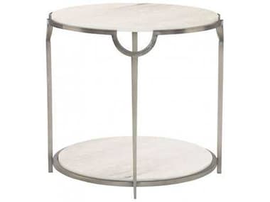 Bernhardt Morello Round Faux Carrar Marble With Oxidized Nickel End Table BH469123